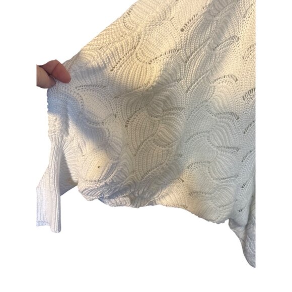 Andrée By Unit Womens Knit Sweater 1X Cream Open-Weave Lightweight Pullover - Picture 2 of 5